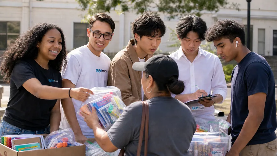 24/7 Teach students running a community supply drive